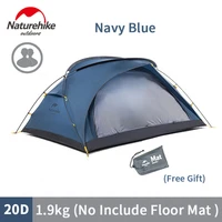 naturehike 20d nylon camping tent outdoor 2 persons ultralight double door tent net yarn ventilation tent double layer free mat
