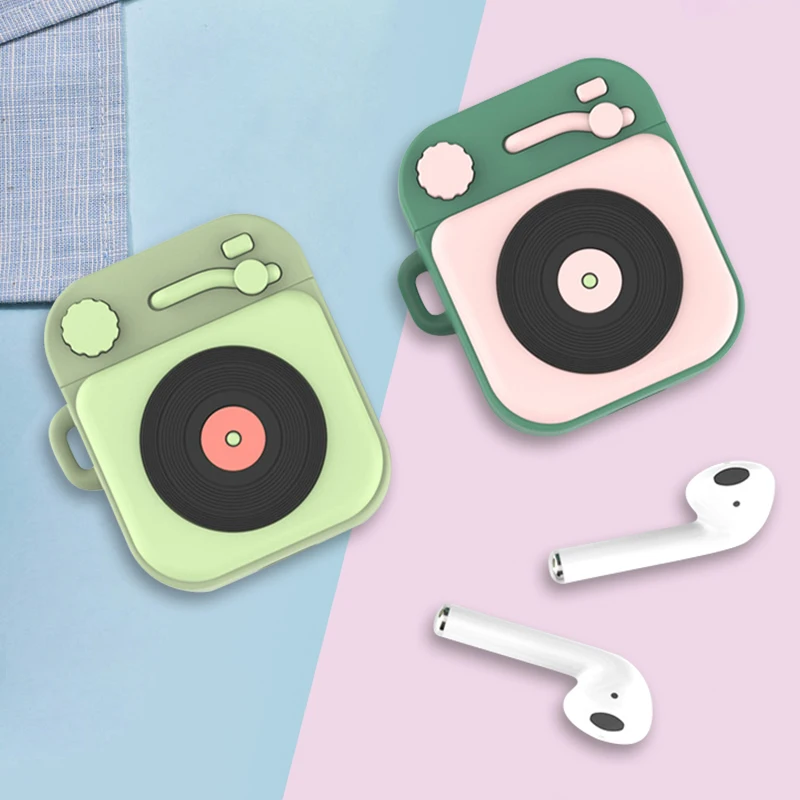 Симпатичные Мультяшные наушники в форме радио для AirPods 1 2 зарядная коробка