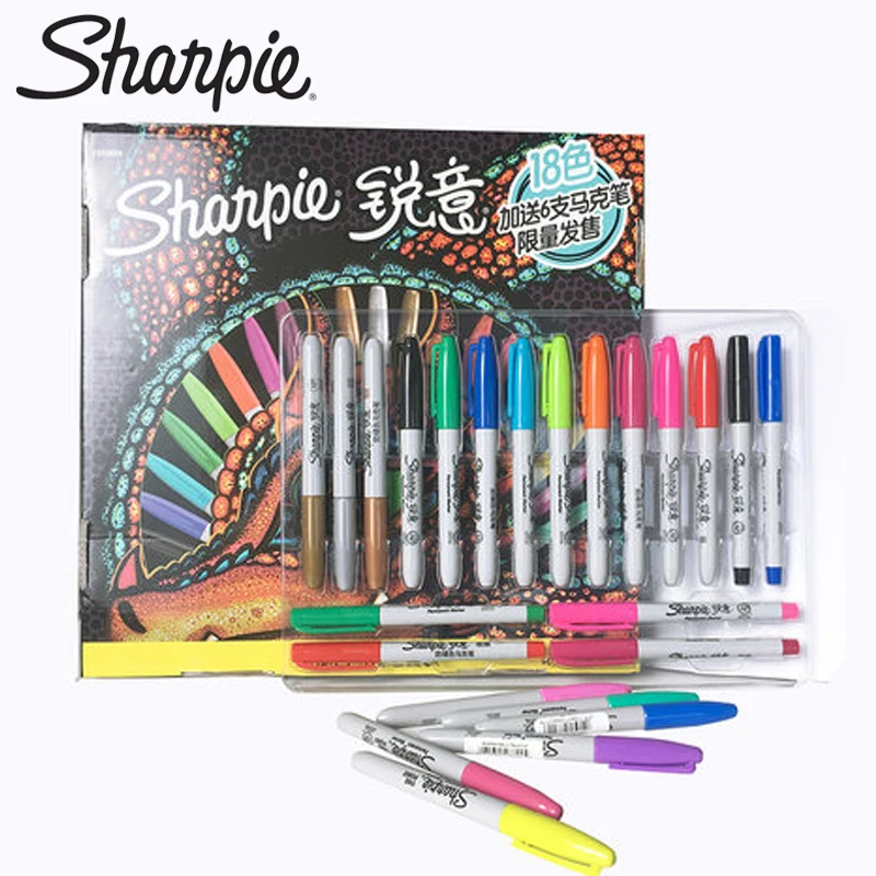 24pcs/set Sharpie Marker Pen Student Animation Design Art Ha