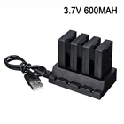 4 шт., аккумуляторные батарейки 3,7 в, 600 мА  ч, 4 шт.
