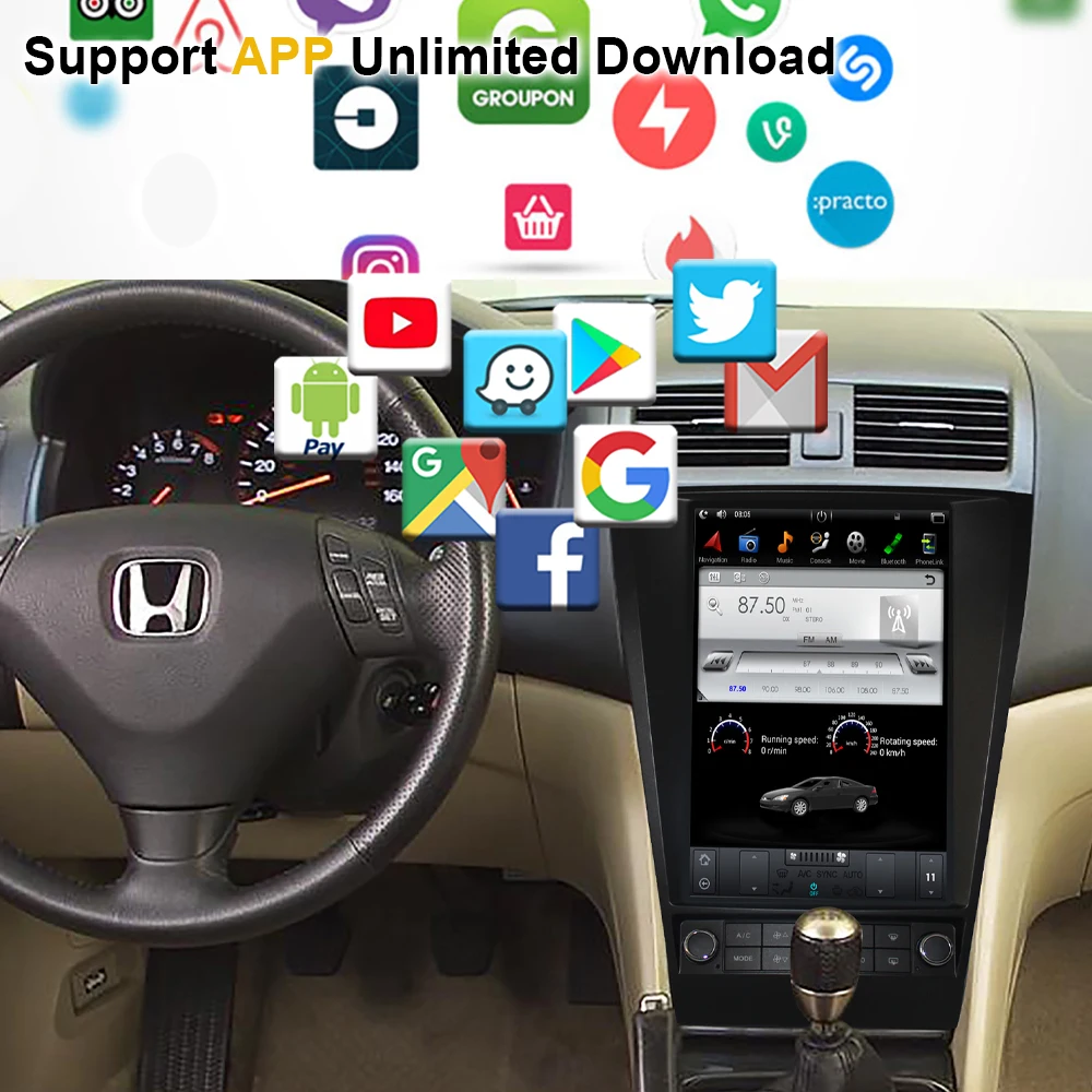 Android 9 0 аудио вертикальный экран Тесла стиль Автомобильный GPS-навигатор для HONDA