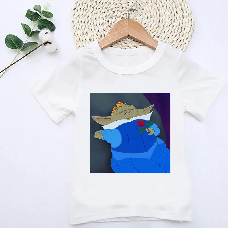 Новинка футболка в стиле Харадзюку для малышей йода летний детский костюм