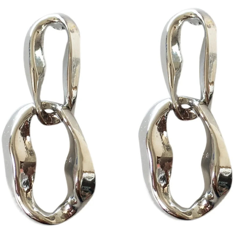 

Bilandi S925 needle Fashion Jewelry Geometric Earrings Silvery Plating Hot Selling Metal Dangle Drop Earrings For Party Gifts