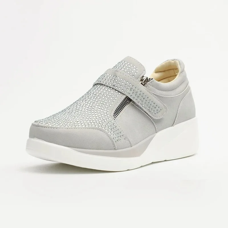 BomKinta High Heel Lady Casual Wedge Women Sneakers Leisure Platform Shoes Breathable Height Increasing Flats | Обувь