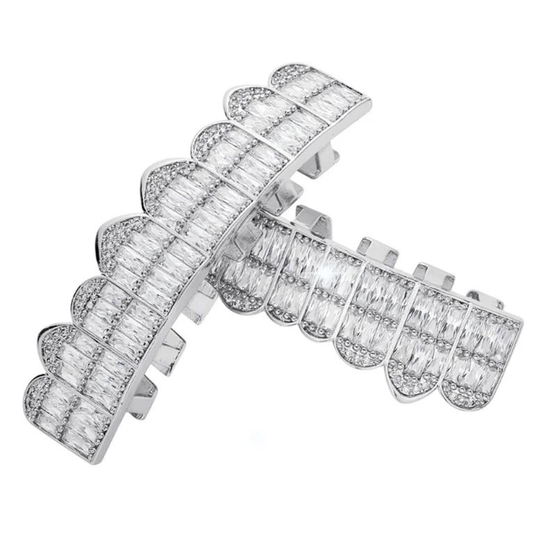 Хип-хоп кубические циркониевые зубы 8 зубьев ShinyTop нижние зубные рот панк колпачки