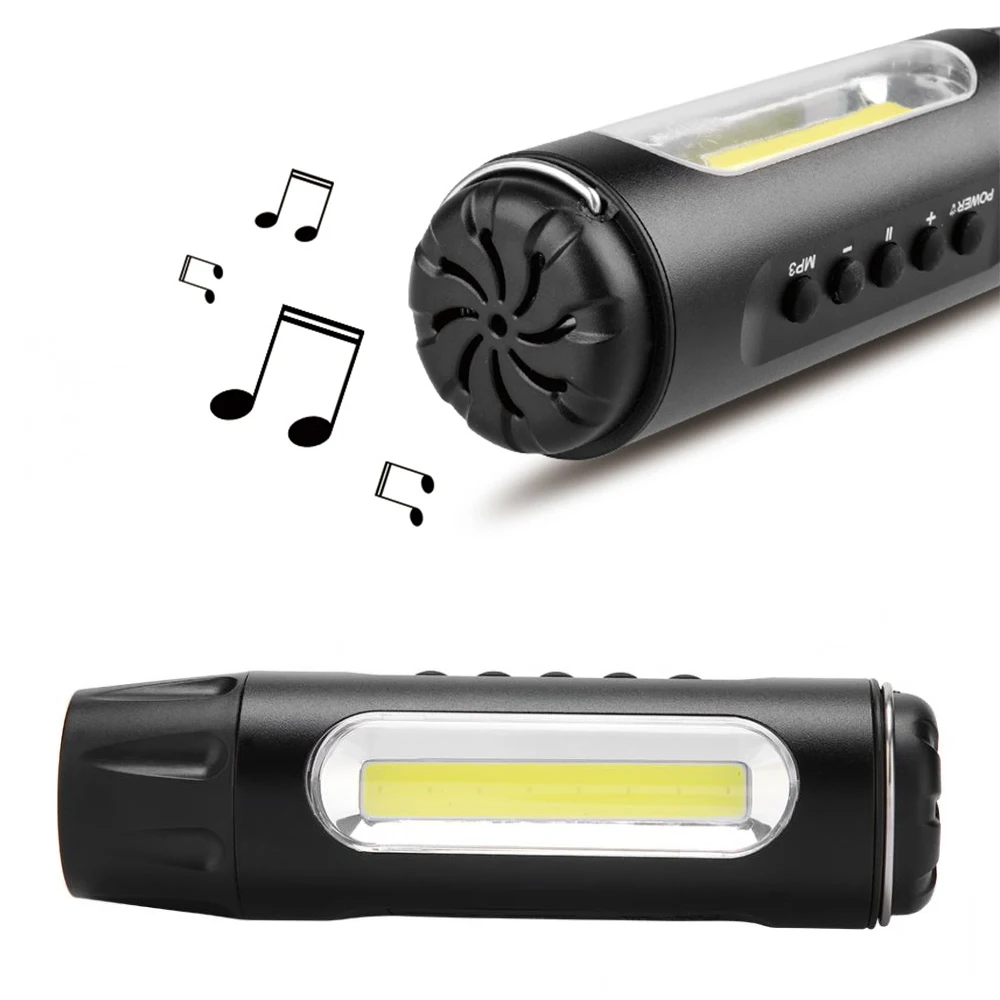 KINGSHAN Flashlight Work Light Rechargeable USB 3 Modes COB LED Car Maintenance Torch Speaker Rear With | Лампы и освещение