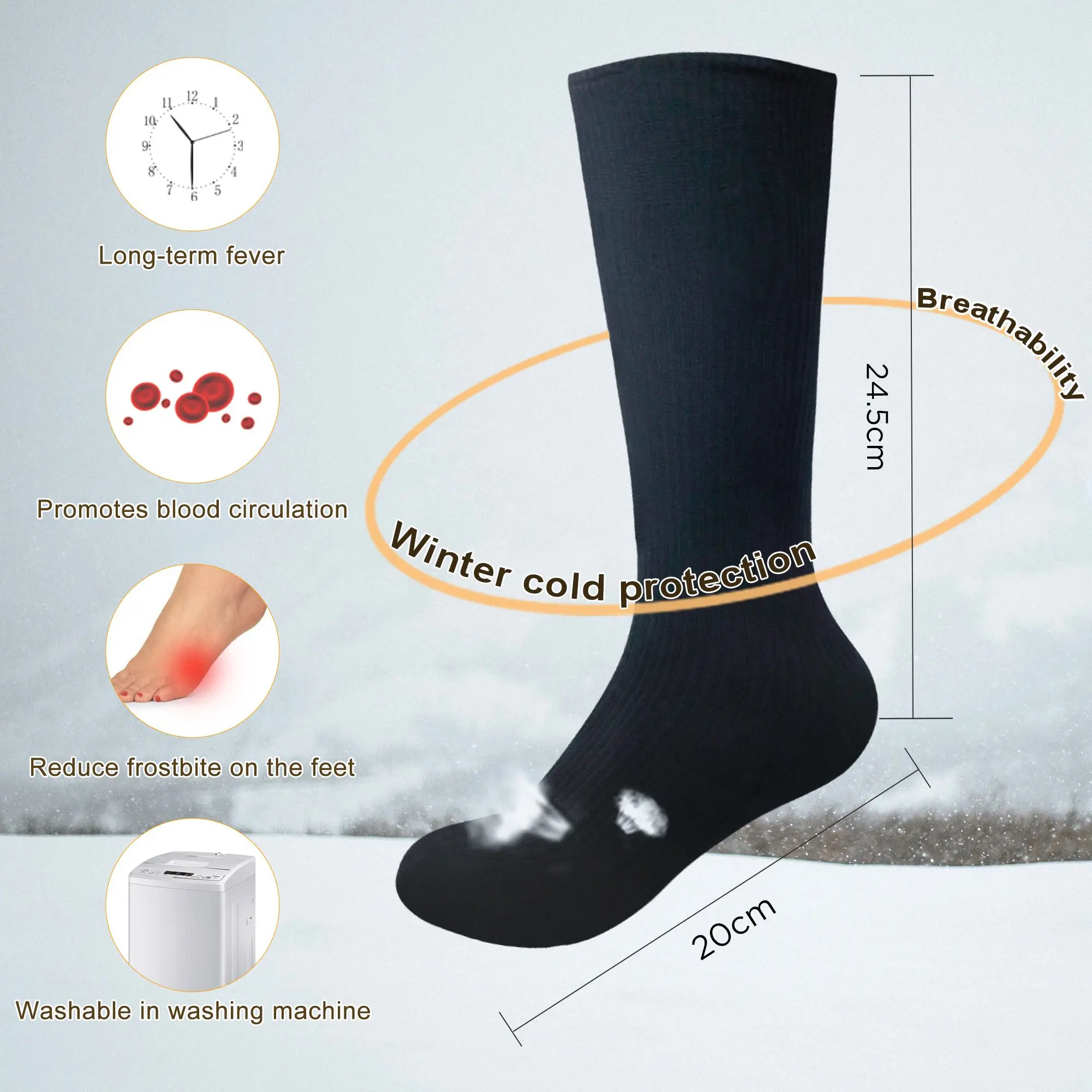 Электрические носки с подогревом перезаряжаемая батарея для хронически