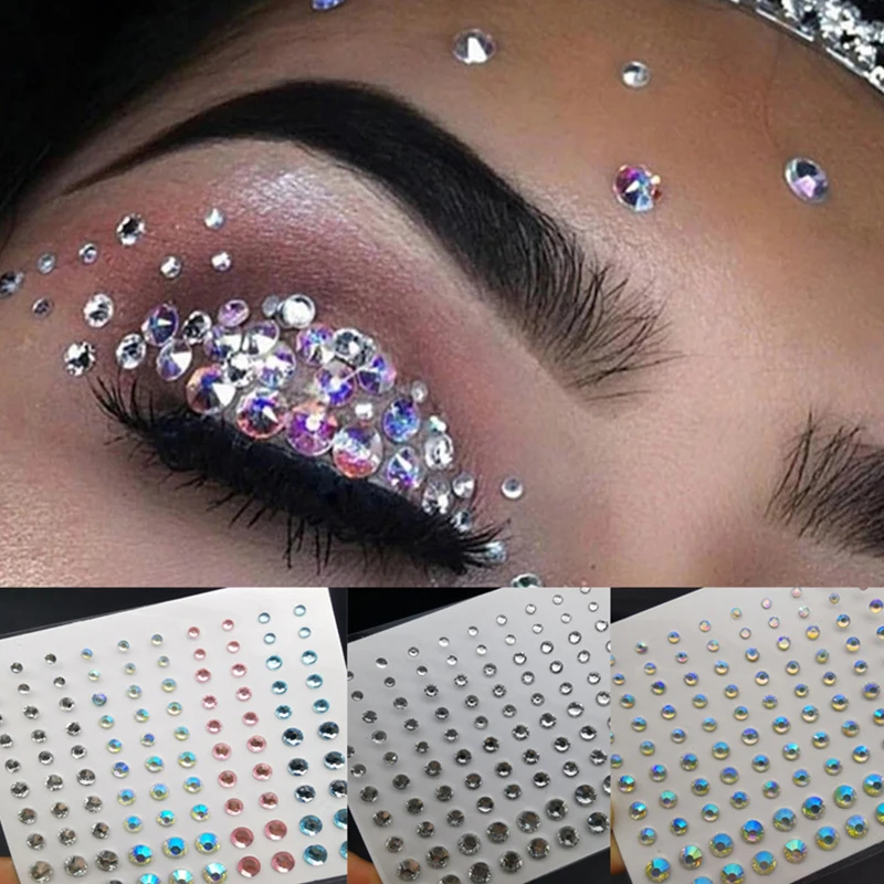 

Body Brow Fashion Women Tattoo Diamond Makeup Eyeliner Eyeshadow Face Sticker Jewel Eyes Makeup Crystal Eyes Sticker Nail Art