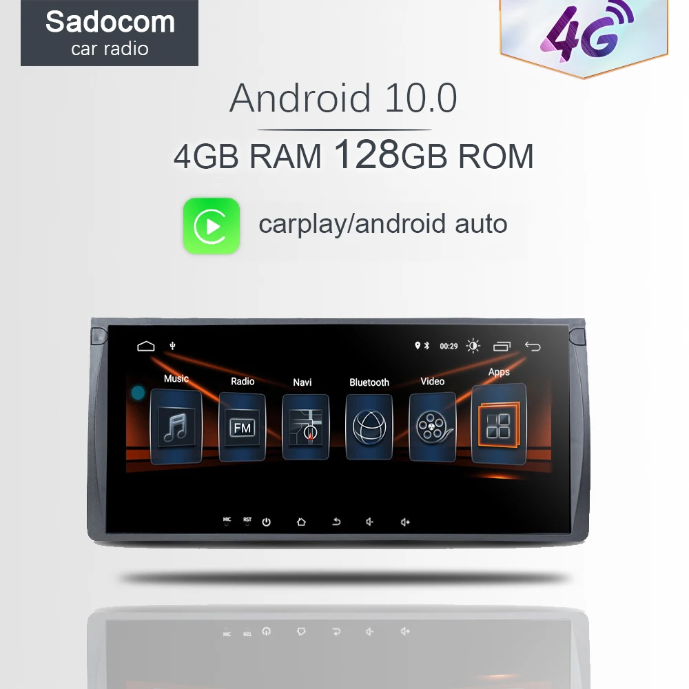 Автомобильный DVD плеер 10 25 Android 0 4 Гб + 64 ГБ 4G LTE GPS Wi Fi Bluetooth TPMS carplay Авторадио для BMW M5