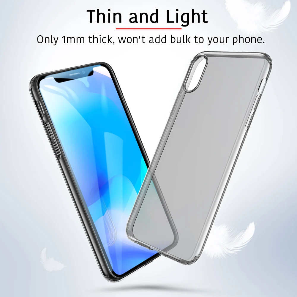 ESR чехол для iPhone XR XS Max прозрачный чехол Бампер прозрачный мягкий TPU чехол ультра тонкий светильник чехол для iPhone - Цвет: Jelly Black