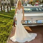 Женское блестящее свадебное платье JEHETH, сексуальное простое богемное свадебное платье на бретелях-спагетти