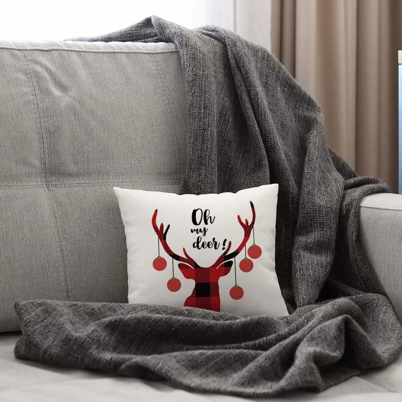 Christmas Decorations Pillow Covers Farmhouse Decor Throw Cases Retro Truck 18 x Inch Cushion Cover Drop Shipping | Дом и сад