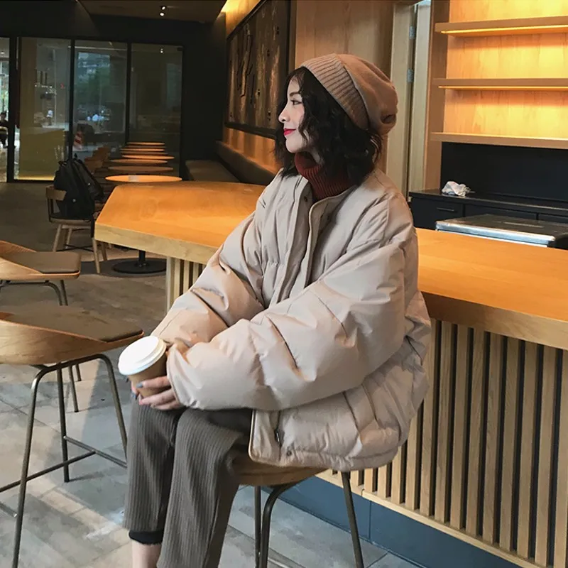 Зимняя женская короткая хлопковая одежда новинка Корейская версия парка Bf Harajuku