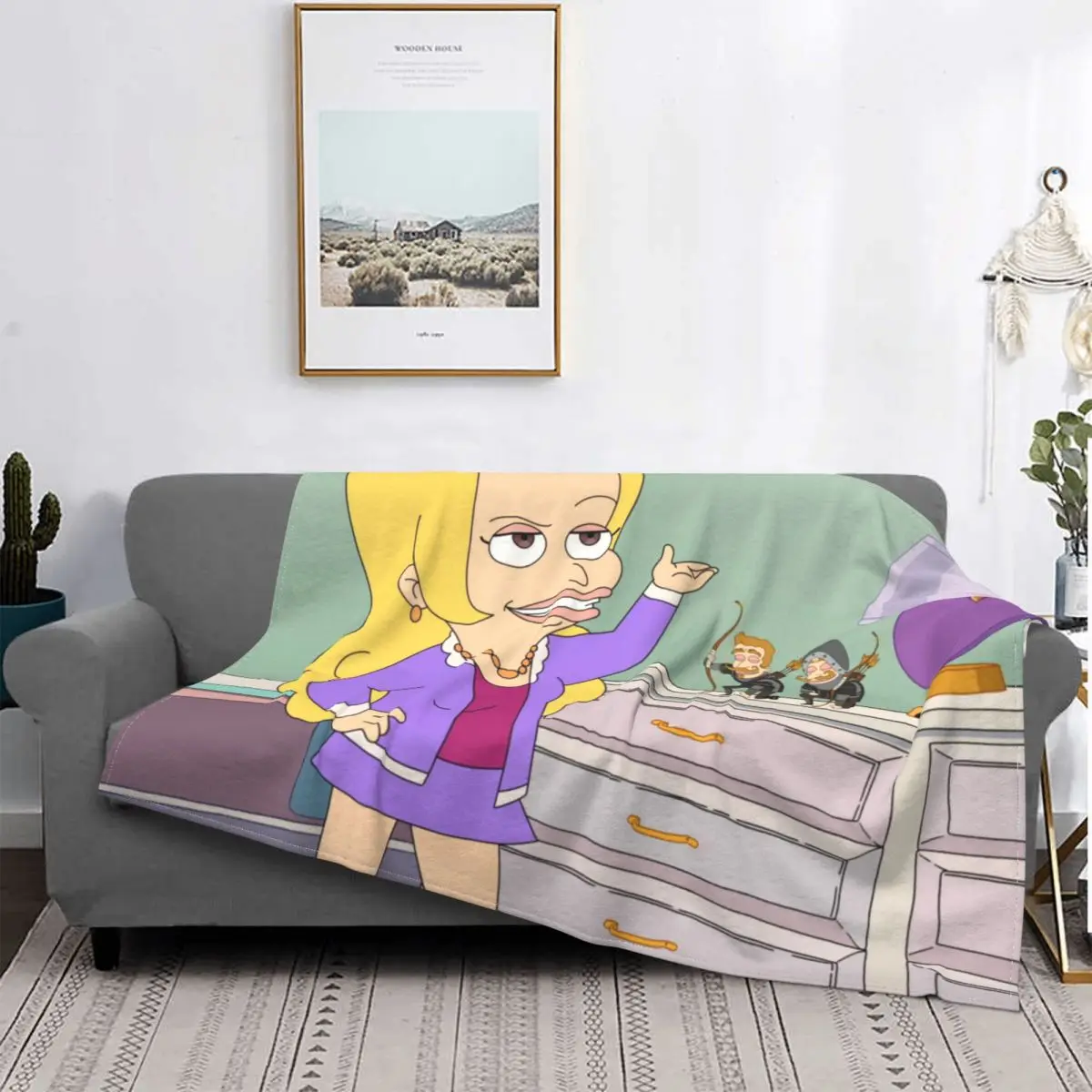 

Big Mouth Steve Adult Animated Blanket Flannel Decoration Lola Portable Home Bedspread