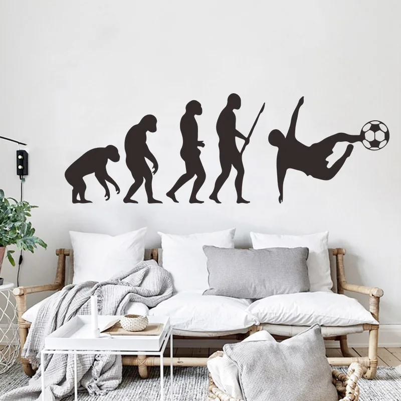 Творческий Эволюция человека Настенная Наклейка с футбольным логотипом