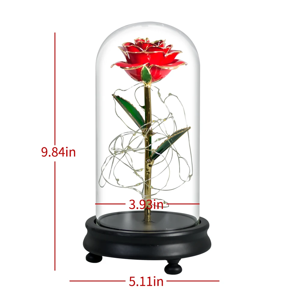 2021 Красота и с рисунком из мультфильма Красавица Чудовище 24K Золотая Роза