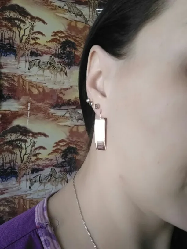 Женские медные серьги FJ 3 стиля квадратные серьги-подвески из розового золота 585