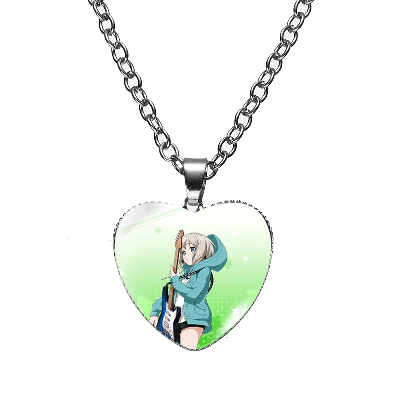 BanG Dream аниме ожерелье в форме сердца Toyama Kasumi рисунок из мультфильма подвески цепи