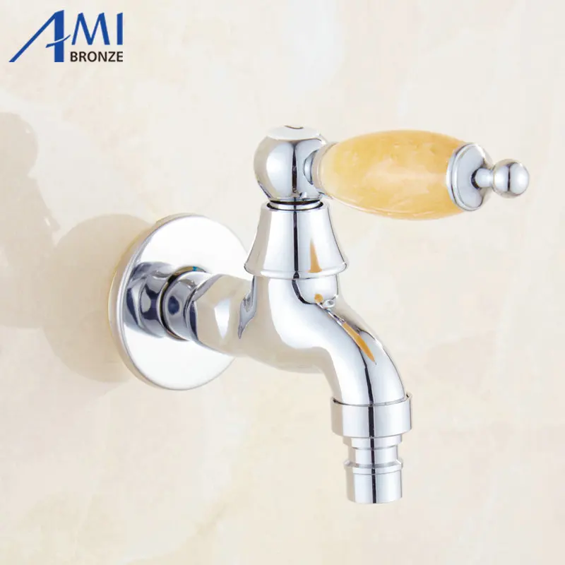 Хромированный полированный медный кран Porcelian/Jade ручка садовый бибкок стиральная