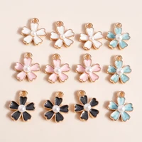 10pcs 1512mm enamel flower charms for necklaces earrings making pearl charms for diy jewelry making accessories handmade