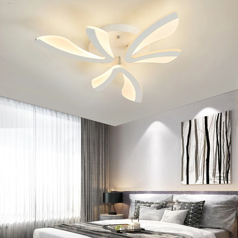 V Белая Светодиодная потолочная люстра светильник для гостиной спальни столовой