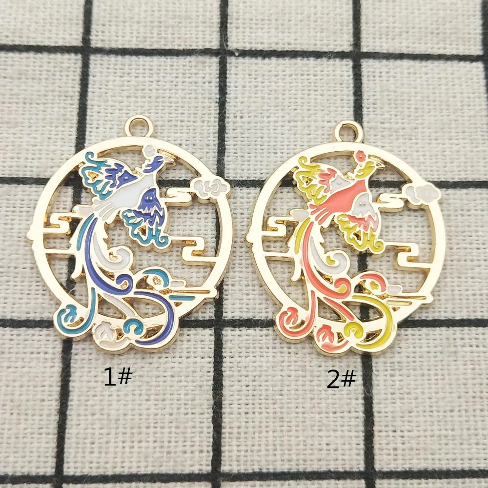 10 шт. эмалевые Подвески Феникс для изготовления ювелирных изделий серьги