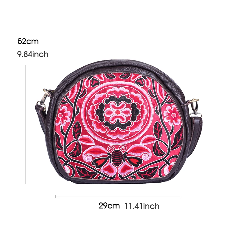 

Vintage Women Shoulder Bags Hand Embroidery Fashion Designers Luxury High Quality Leather Teenage Girl Shopping Messenger Bag