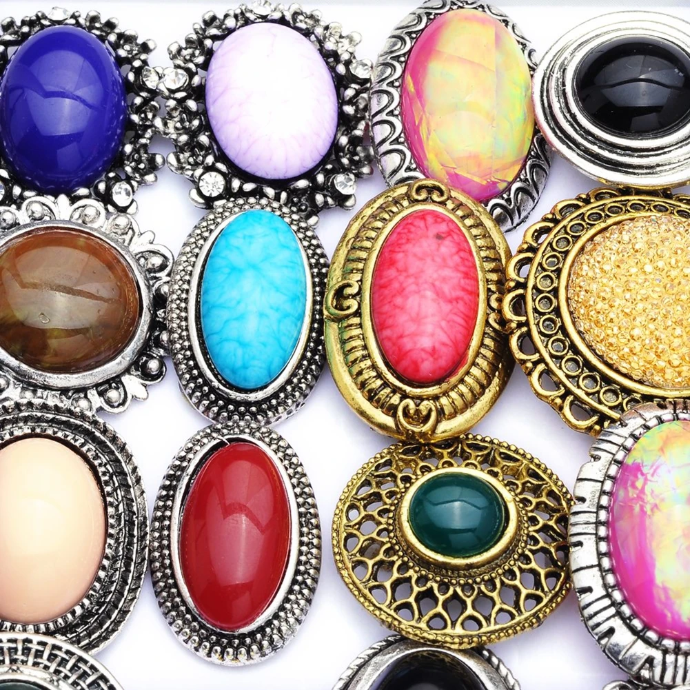 

NEW 2021 10PCS Vintage Statement Turquoise Stone Cocktail Silver Plated Adjustable Ring Jewelry Gifts