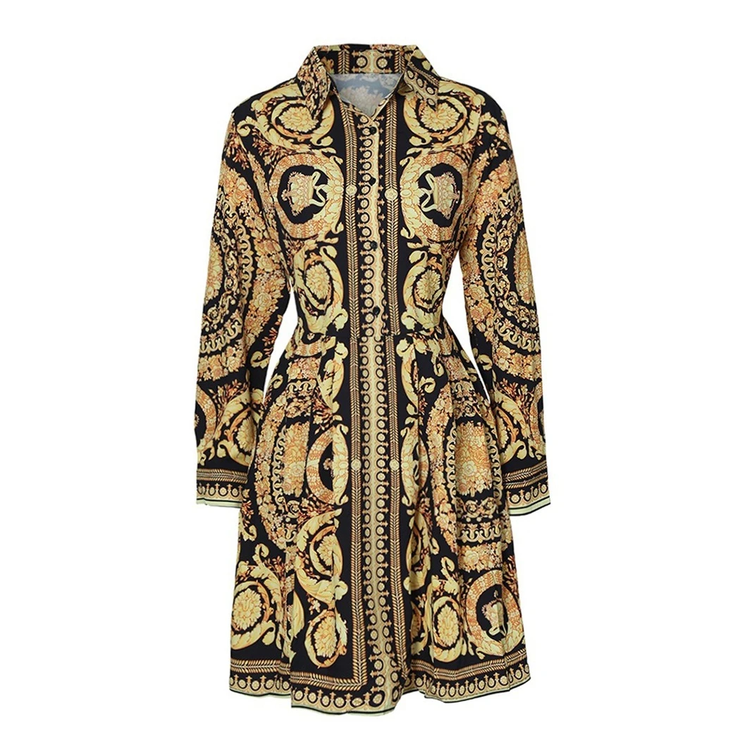 Летние желтые платья в стиле бохо новинка повседневное богемное Платье с принтом и длинным рукавом для