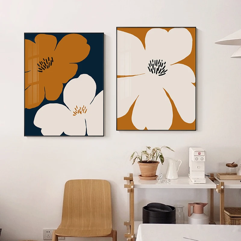

Abstract Flower Posters and Print Nordic Minimalist Canvas Art Home Decor Scandinavian Bedroom Decoration Wall Painting Pictures