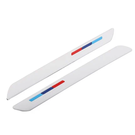 White 2PCS Универсальный автомобильный протектор переднего и заднего бампера, угловая Защита от царапин, резиновая черная Автомобильная накладка на бампер, защитный клей - Цвет: White 2PCS