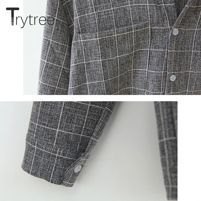 Весенняя женская блузка Trytree повседневная однобортная свободная Модная стильная