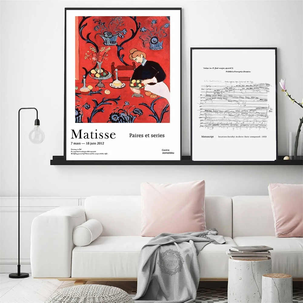 Matisse простая современная мода Chopin партитуру домашний декор постеры с живописным
