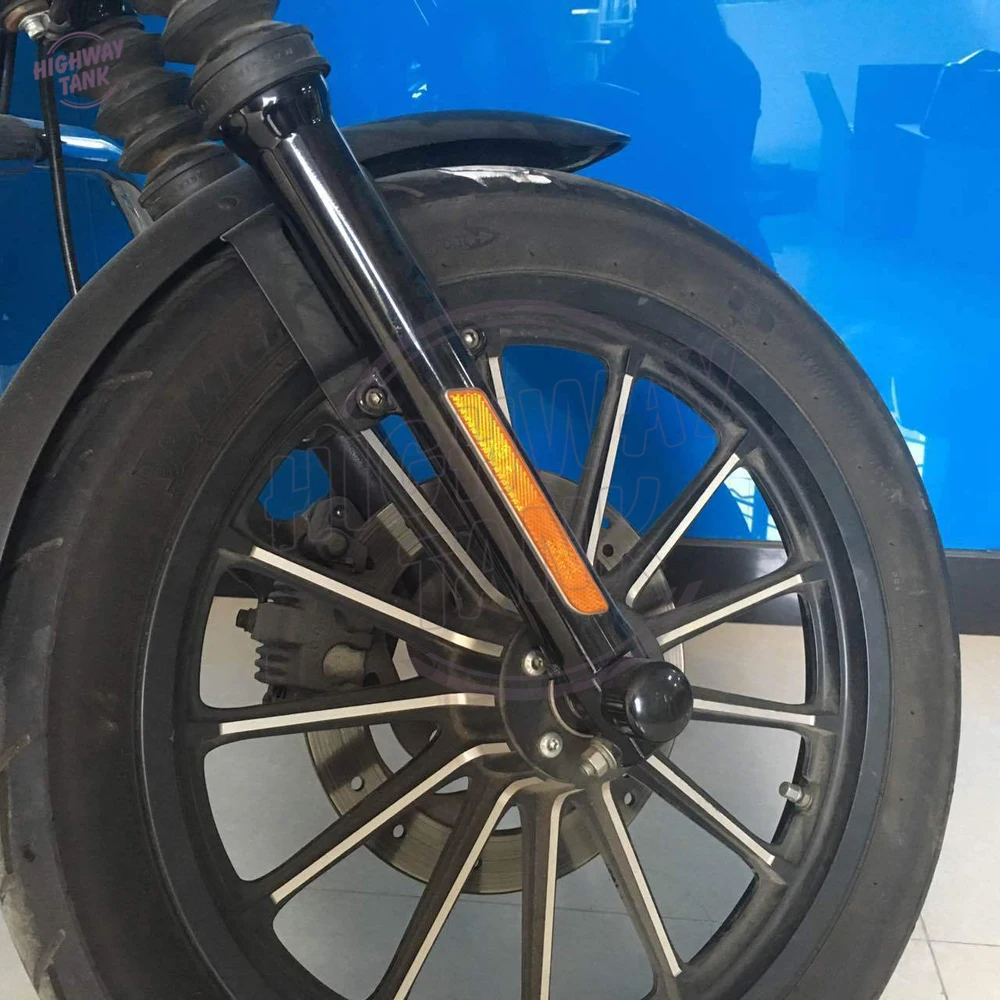 Оранжевый мотоцикл передняя вилка ноги отражатели шок чехол для Harley Dyna Fatboy