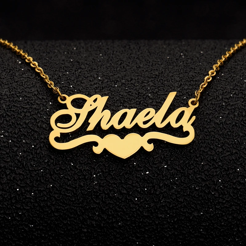 Пользовательские ювелирные изделия двойная лента сердце кулон ожерелье