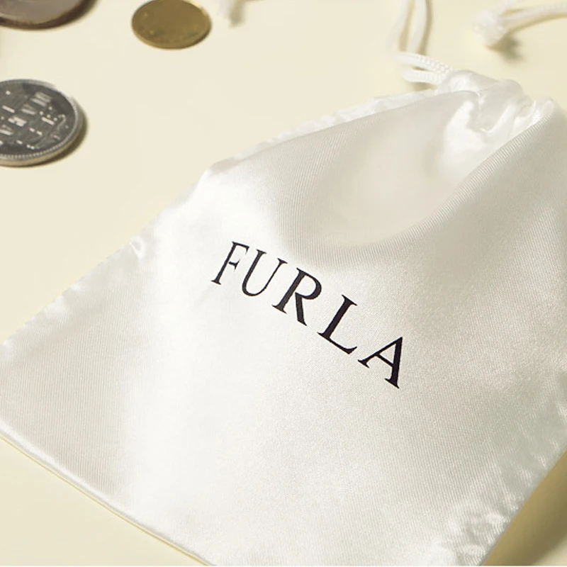 Белая атласная универсальная сумка для хранения на шнурке импортные товары