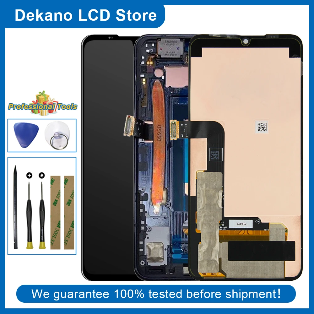 

6.4" OLED LCD For LG G8X ThinQ 2019 G850 LMG850EMW LG V50S ThinQ LM-V510 Display Touch Screen Digitizer Assembly + Frame Tools