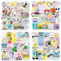 50pcs vsco aesthetic stickers for notebooks stationery car scrapbook waterproof sticker scrapbooking material craft supplies