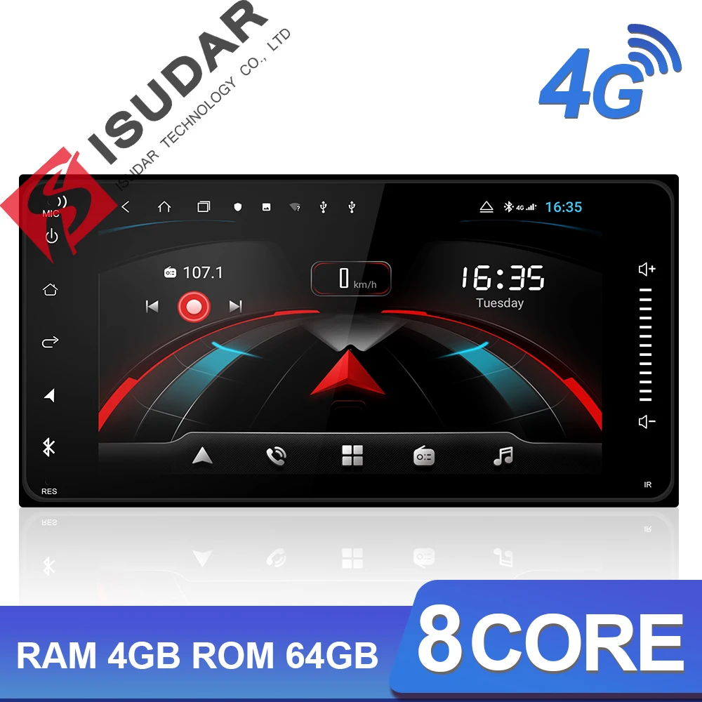 Автомагнитола Isudar H53 для Toyota/Corolla/Altis/RAV4/CAMRY мультимедийный плеер на Android с 8 ядрами