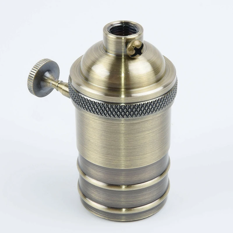 E27 винт Ретро винтажная медная лампа подвесные светильники держатель лампы