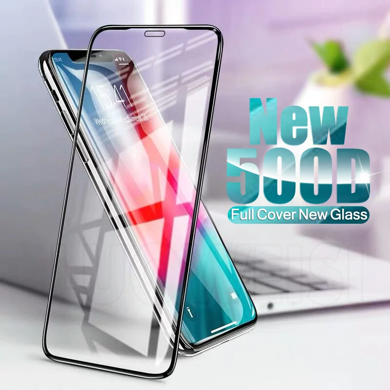 Изогнутое Полноразмерное стекло 500D для iphone 11 12 Pro Xs Max 7 6s 6 8 Plus закаленное на X Xr Mini SE