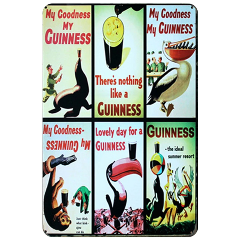 Guinness табличка, металлическая винтажная жестяная вывеска, булавка, потертый шик, Декор, винтажные металлические знаки, украшение для бара, металлический плакат для паба, металлическая пластина - Цвет: 18