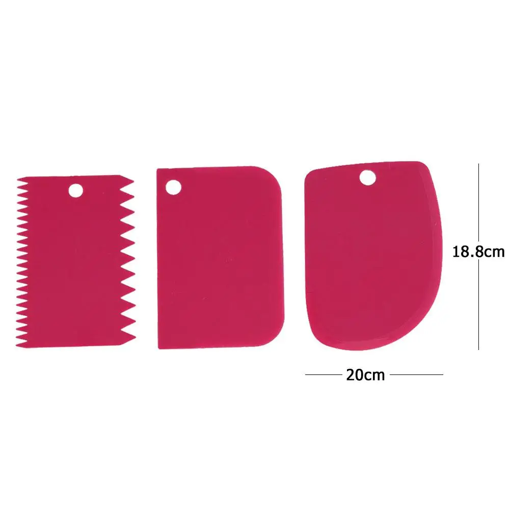 

3pcs/set Multi-functional Irregular Teeth Edge DIY Cream Scraper Smooth Cake Spatula Dough Scraper Baking Pastry Tools Kitchen