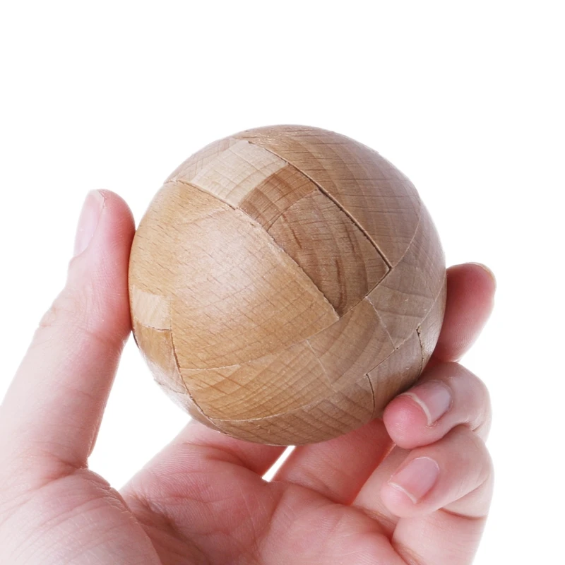 

New Wooden Puzzle Ball Intelligence Game Brain Teasers Toy Adults Kids Toy