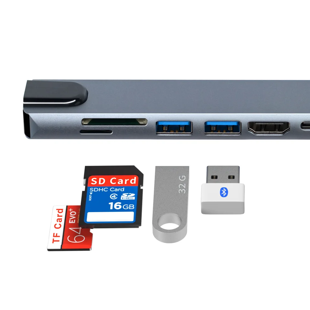 Многофункциональная Плата расширения USB 3 0 типа c к PD + SSG * 2 HDTV TF SD RJ45 8 в 1 |