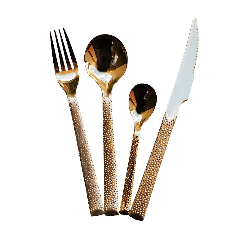 

Nordic Simple Metal Cutlery Set Gold Stainless Steel Eco Friendly Dinner Set Gift Juegos De Vajilla Wedding Decoration EC50CJ