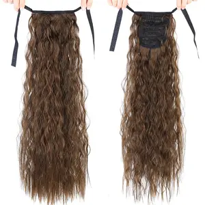22 дюйма кудрявые прямые хвост клип в наращивание волос для Для женщин синтетический парик, заколки, заколки для волос, прическа 