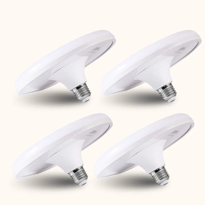 White Cover 4pcs 220V UFO арома лампы E27 светодиодный светильник лампы высокой светильник 15/20/30/40/50/60W светодиодный Bombillas круглый потолочный светильник s для дома Кухня Спальня светильник Инж - Испускаемый цвет: White Cover 4pcs
