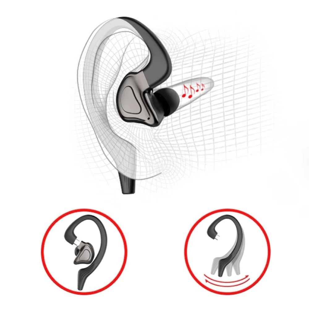 

TWS Bluetooth Earphones With Microphones Sport Ear Hook LED Display Wireless Headphones HiFi Stereo Earbuds Waterproof Headsets