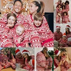 Семейная Рождественская Пижама, семейная сочетающаяся Пижама для отца, мамы, дочери и сына, комплекты пижам, Новогодняя семейная домашняя одежда